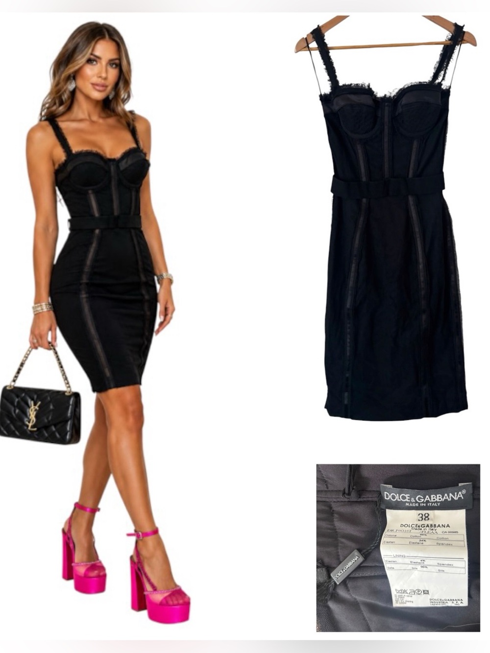 Dolce & Gabbana Black Bustier Dress